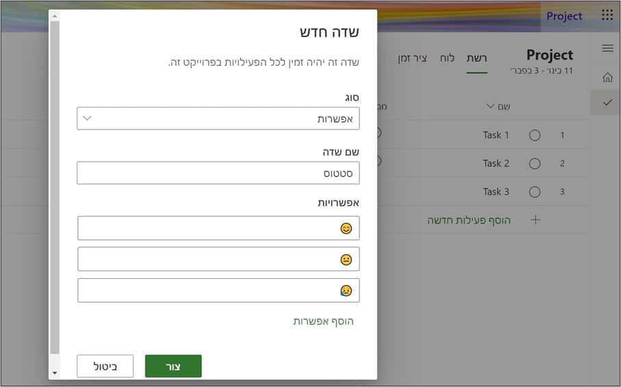 שדה מותאם אישית